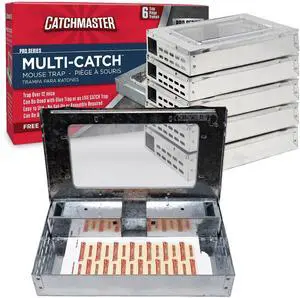 Multi-Catch Mouse Trap 6-Pack, Humane Mouse Traps Indoor for Home, Includes Replaceable Glue Board, Live Catch Pest Control for Garage & Shed Multi-Catch Mouse Trap 6-Pack, Humane Mouse Traps Indoor for Home, Includes Replaceable Glue Board, Live Catch Pest Control for Garage & Shed