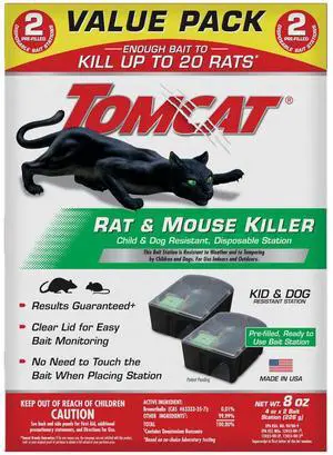 Rat and Mouse Killer Disposable Stations for Indoor/Outdoor Use: Child and Dog Resistant, Pre-Filled, Easy Monitoring, 2-Pack Rat and Mouse Killer Disposable Stations for Indoor/Outdoor Use: Child and Dog Resistant, Pre-Filled, Easy Monitoring, 2-Pack