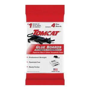 Glue Boards with Eugenol Enhanced Stickiness for Mice, Cockroaches & Insects, Flat or Covered Use, Ready-To-Use, 4 Traps Glue Boards with Eugenol Enhanced Stickiness for Mice, Cockroaches & Insects, Flat or Covered Use, Ready-To-Use, 4 Traps