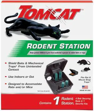 Rodent Station, Includes 1 Rodent Station with 4 Bait-Securing Rods and 1 Security Key - Fits Rat or Mouse Sized Traps (Baits & Traps Sold Separately), Use Indoors or Outdoors Rodent Station, Includes 1 Rodent Station with 4 Bait-Securing Rods and 1 Security Key - Fits Rat or Mouse Sized Traps (Baits & Traps Sold Separately), Use Indoors or Outdoors
