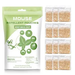 Natural Rodent Repellent Pouches for Indoor & Outdoor, Mouse Repellent Pouches with Ginger, Camphor & Peppermint Oil, Pest Deterrent Control for Mice, Rats & Squirrels Natural Rodent Repellent Pouches for Indoor & Outdoor, Mouse Repellent Pouches with Ginger, Camphor & Peppermint Oil, Pest Deterrent Control for Mice, Rats & Squirrels