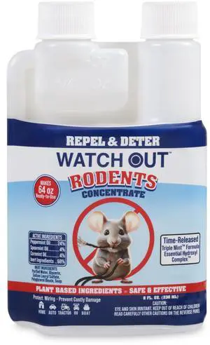 Rodent Repellent Concentrate, 8 fl oz Makes 64 oz of Ready-to-Use Rodent Repellent TripleMint Botanical Formula for Vehicles, Indoor & Outdoor Use Rodent Repellent Concentrate, 8 fl oz Makes 64 oz of Ready-to-Use Rodent Repellent TripleMint Botanical Formula for Vehicles, Indoor & Outdoor Use