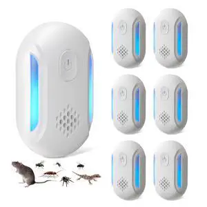 Ultrasonic Pest Repeller, 6-Pack Pest Repellent Ultrasonic Plug in for Mice, Roaches, Geckos and Spiders, Indoor Ultrasonic Rodent Repeller Ultrasonic Pest Repeller, 6-Pack Pest Repellent Ultrasonic Plug in for Mice, Roaches, Geckos and Spiders, Indoor Ultrasonic Rodent Repeller