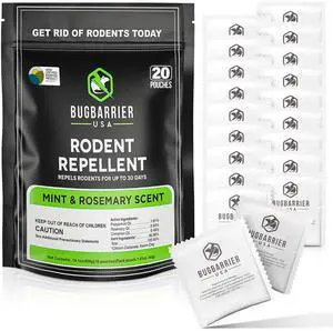 Extra-Strength Mouse Repellent Deterrent Pouches, USDA 99% Biobased, Peppermint & Rosemary Oils Repel Mice Nesting in Car, RV, Boat, Garage, Shed, Cabin Made in The USA (Pack of 20) Extra-Strength Mouse Repellent Deterrent Pouches, USDA 99% Biobased, Peppermint & Rosemary Oils Repel Mice Nesting in Car, RV, Boat, Garage, Shed, Cabin Made in The USA (Pack of 20)