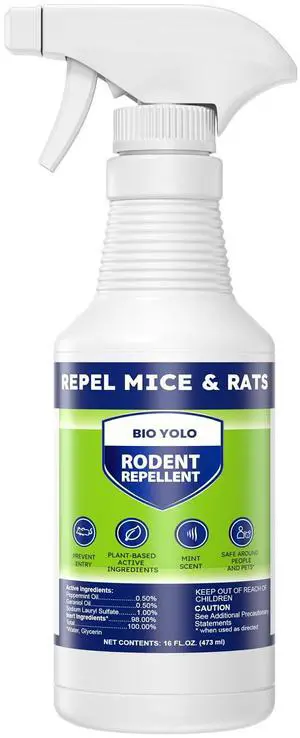 Rodent Repellent Spray Effective Natural Peppermint Formula Repel Mice, Rats, Squirrels, and Rodents. Safe for Indoor, Outdoor, and Car Engines. Safe for People and Pets. (1, Rodent 16oz) Rodent Repellent Spray Effective Natural Peppermint Formula Repel Mice, Rats, Squirrels, and Rodents. Safe for Indoor, Outdoor, and Car Engines. Safe for People and Pets. (1, Rodent 16oz)