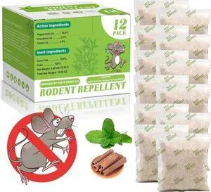 Natural Mouse Repellent Pouches 12 Pack Peppermint Oil Rodent Repellent Indoor for Home, Garage, Car & RV Pest Control Pouches Long Lasting Mice Deterrent, Safe for Kids & Pets Natural Mouse Repellent Pouches 12 Pack Peppermint Oil Rodent Repellent Indoor for Home, Garage, Car & RV Pest Control Pouches Long Lasting Mice Deterrent, Safe for Kids & Pets
