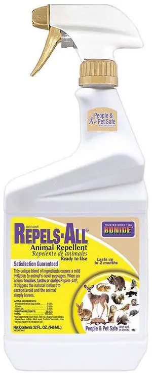 Repels-All Animal Repellent, 32 oz Ready-to-Use Spray, Outdoor Garden Deer & Rabbit Repellent, People & Pet Safe Repels-All Animal Repellent, 32 oz Ready-to-Use Spray, Outdoor Garden Deer & Rabbit Repellent, People & Pet Safe