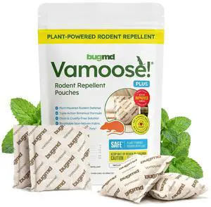 Vamoose! Plus Peppermint Oil Mouse Repellent Pouches | Natural Mice Repellent Indoor & Rat Deterrent for House, Garage, RV, Car & Storage | Plant-Powered Rodent Control - 1 Pack - 4 Pouches Vamoose! Plus Peppermint Oil Mouse Repellent Pouches | Natural Mice Repellent Indoor & Rat Deterrent for House, Garage, RV, Car & Storage | Plant-Powered Rodent Control - 1 Pack - 4 Pouches