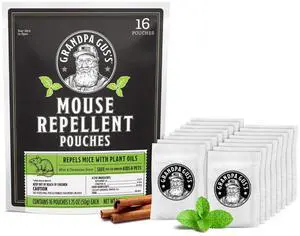 Natural Mouse Repellent Pouches, Cinnamon/Peppermint Oils Repel Mice from Nesting in Home/Cabin/Boat/Car Storage/RV/Machinery/Shed (16 Pouches) Natural Mouse Repellent Pouches, Cinnamon/Peppermint Oils Repel Mice from Nesting in Home/Cabin/Boat/Car Storage/RV/Machinery/Shed (16 Pouches)
