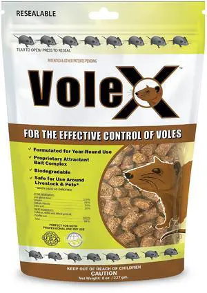 Effective Against All Species of Voles. Safe for Use Around People, Pets, Livestock, and Wildlife Effective Against All Species of Voles. Safe for Use Around People, Pets, Livestock, and Wildlife