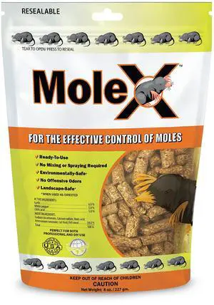 Mole Control Bait Pellets for Moles Poison Free, Pet Safe | Indoor & Outdoor Use Pellets |8 oz. Bag Mole Control Bait Pellets for Moles Poison Free, Pet Safe | Indoor & Outdoor Use Pellets |8 oz. Bag