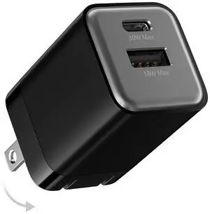 USB C Fast Charging Charger, 30W Dual-Port GaN Nano Charger with Foldable Plug for iPhone 17/16/15 Series, iPad, Galaxy S26 Ultra and More Series, (Black, 1 Pack) USB C Fast Charging Charger, 30W Dual-Port GaN Nano Charger with Foldable Plug for iPhone 17/16/15 Series, iPad, Galaxy S26 Ultra and More Series, (Black, 1 Pack)