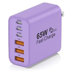 65W USB C Charger Block,6-Port Multi Device Fast Charger PD QC Wall Adapter 65W USB C Charger Block,6-Port Multi Device Fast Charger PD QC Wall Adapter