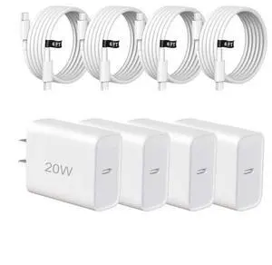 USB C Charger Block Fast Charging,Charger Adapter,4 Pack Type C Wall Charger with 6FT Fast Charging Cable for iPhone 17/17 Plus/17 Pro Max/16/16 Pro Max/15 Pro Max (White, USB Type C) USB C Charger Block Fast Charging,Charger Adapter,4 Pack Type C Wall Charger with 6FT Fast Charging Cable for iPhone 17/17 Plus/17 Pro Max/16/16 Pro Max/15 Pro Max (White, USB Type C)