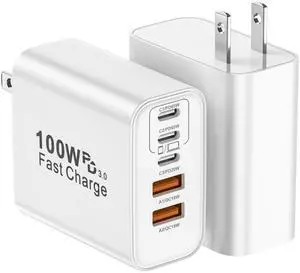USB C Charger Block, 2-Pack 100W 5-Port USB C Wall Charger iPhone Charger Fast Charging PD Power Adapter+QC Wall Plug Multiport Type C Brick Chargers for iPhone 17 16 15 14 13 Pro Max,Samsung,MacBook USB C Charger Block, 2-Pack 100W 5-Port USB C Wall Charger iPhone Charger Fast Charging PD Power Adapter+QC Wall Plug Multiport Type C Brick Chargers for iPhone 17 16 15 14 13 Pro Max,Samsung,MacBook