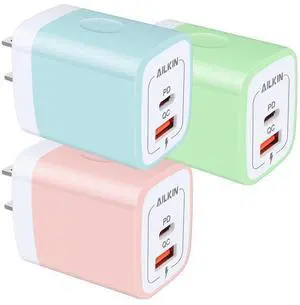 3pack USB C Charging Block, Multi Wall Outlet Plug for Apple iPhone 17e 17 3pack USB C Charging Block, Multi Wall Outlet Plug for Apple iPhone 17e 17