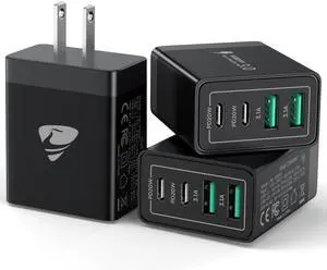 USB C Wall Charger Block 3-Pack, 40W 4-Port PD Power Delivery Fast Type C Charging Block Plug Adapter for iPhone 15/14/13/12/11/Pro Max, XS/XR/X, iPad, Android Phones Charger Cube USB C Wall Charger Block 3-Pack, 40W 4-Port PD Power Delivery Fast Type C Charging Block Plug Adapter for iPhone 15/14/13/12/11/Pro Max, XS/XR/X, iPad, Android Phones Charger Cube