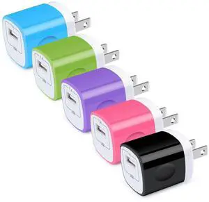 Wall Charger Block, USB Plug 5Pack 1A/5V Single Port Wall Charge Box Charging Cube Brick for iPhone 17 17e 16e 16 15 Pro Max 14 13 XS X Samsung Galaxy A17 A16 A56 A15 A55 LG Moto Android Phone Charger Wall Charger Block, USB Plug 5Pack 1A/5V Single Port Wall Charge Box Charging Cube Brick for iPhone 17 17e 16e 16 15 Pro Max 14 13 XS X Samsung Galaxy A17 A16 A56 A15 A55 LG Moto Android Phone Charger