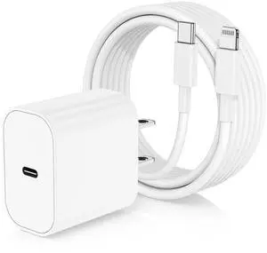 iPhone Charger Fast Charging, Type C Wall Charger Block Plug and 10ft USB C to Lightning Cable Cord Long, Adapter Cube Brick Box for Apple iPhone 14 Pro Max/14 Plus/13 Pro/12 Mini/11/XS/XR/X/iPad Air iPhone Charger Fast Charging, Type C Wall Charger Block Plug and 10ft USB C to Lightning Cable Cord Long, Adapter Cube Brick Box for Apple iPhone 14 Pro Max/14 Plus/13 Pro/12 Mini/11/XS/XR/X/iPad Air