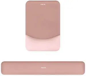 Wrist Rest Support for Mouse Pad&Keyboard Set, Rectangular Ergonomic Mousepad Non-Slip Base Home/Office Pain Relief&Easy Typing Pad with Neoprene Cloth&Raised Silicone Lining, Salmon Pink Wrist Rest Support for Mouse Pad&Keyboard Set, Rectangular Ergonomic Mousepad Non-Slip Base Home/Office Pain Relief&Easy Typing Pad with Neoprene Cloth&Raised Silicone Lining, Salmon Pink
