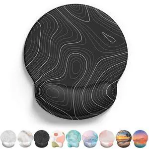 Mouse Pad with Wrist Rest, Comfortable Computer Mousepad with Gel Wrist Support Smooth Surface and Non-Slip PU Base for Pain Relief, Laptop, Office & Home (Black Line) Mouse Pad with Wrist Rest, Comfortable Computer Mousepad with Gel Wrist Support Smooth Surface and Non-Slip PU Base for Pain Relief, Laptop, Office & Home (Black Line)