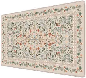 Aesthetic Flower Mouse pad for Laptop, Desk Pad Mat, Desk Matt for Desktop 13.7"x23.6", Anti-Slip Mousepad with Stitched Edges for Laptop Computer Keyboard(Beige) Aesthetic Flower Mouse pad for Laptop, Desk Pad Mat, Desk Matt for Desktop 13.7"x23.6", Anti-Slip Mousepad with Stitched Edges for Laptop Computer Keyboard(Beige)