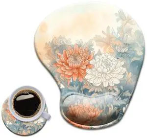 Gel Wrist Rest Mouse Pad-Ergonomic Office Mousepad with Wrist Support-Non-Slip,Design Desk Accessories Mat for Home&Game Decor Art Floral Gel Wrist Rest Mouse Pad-Ergonomic Office Mousepad with Wrist Support-Non-Slip,Design Desk Accessories Mat for Home&Game Decor Art Floral
