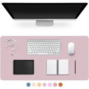 Leather Desk Pad Protector, Non-Slip PU Leather Large Mouse Pad, Easy Clean Desk Protector Mat, Writing Pad for Office/Home/Decor (Grayish Lavender, 23.6" x 13.7") Leather Desk Pad Protector, Non-Slip PU Leather Large Mouse Pad, Easy Clean Desk Protector Mat, Writing Pad for Office/Home/Decor (Grayish Lavender, 23.6" x 13.7")