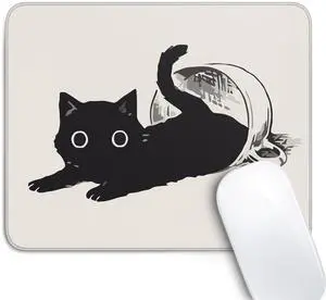 Cute Black Cat Mouse Pad,Kawaii Anime Cat Mouse Pads for Wireless Mouse Desk Accessories,10"X8" Travel Mousepad with Non-Slip Rubber Base, Stitched Edge Mouse Pads for Desk,Computers,Laptop,Office Cute Black Cat Mouse Pad,Kawaii Anime Cat Mouse Pads for Wireless Mouse Desk Accessories,10"X8" Travel Mousepad with Non-Slip Rubber Base, Stitched Edge Mouse Pads for Desk,Computers,Laptop,Office