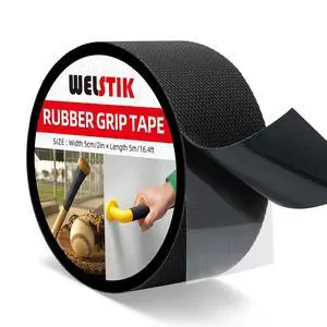 Rubber Grip Tape, Ultra Strong Sweat Absorbent Anti Slip Tape with Textured Adhesive for DIY Tools & Gadgets (Black, 2In x 16.4Ft) Rubber Grip Tape, Ultra Strong Sweat Absorbent Anti Slip Tape with Textured Adhesive for DIY Tools & Gadgets (Black, 2In x 16.4Ft)