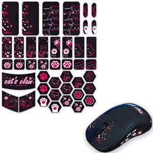 Gaming Mouse Grips Tape, Universal Pre-Cut Cicada Wings, E Sports Anti-Slip, Ural-Thin Zero Touch Feel,Universal Non-Slip Tape of Various Shapes Suitable for All Mice (Red Black Kitty) Gaming Mouse Grips Tape, Universal Pre-Cut Cicada Wings, E Sports Anti-Slip, Ural-Thin Zero Touch Feel,Universal Non-Slip Tape of Various Shapes Suitable for All Mice (Red Black Kitty)