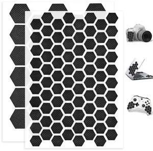 93-Piece Hexagon Rubber Grip Tape Set Black Non-Slip Rubberized Stickers for Phone Cases, Gaming Controllers, Mouse & More 93-Piece Hexagon Rubber Grip Tape Set Black Non-Slip Rubberized Stickers for Phone Cases, Gaming Controllers, Mouse & More