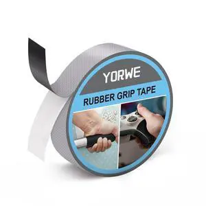 Rubber Grip Tape, Ultra-Thin Strong Adhesive Anti-Slip Waterproof Heat Resistant Wear-Resistant Cushion Pad, Making Handles or Contact Surfaces Safer, with Grip and Comfort (Gray, 1In x 10Ft) Rubber Grip Tape, Ultra-Thin Strong Adhesive Anti-Slip Waterproof Heat Resistant Wear-Resistant Cushion Pad, Making Handles or Contact Surfaces Safer, with Grip and Comfort (Gray, 1In x 10Ft)