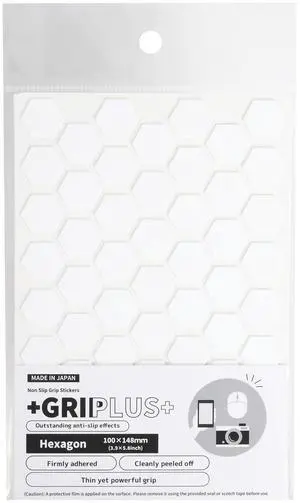 Non Slip Grip Stickers GRIPLUS Hexagon (White, 100×148mm(3.9×5.8")) - Reusable Adhesive Pad for Desk, Phone, Mouse, Office, Multi-Purpose Non Slip Grip Stickers GRIPLUS Hexagon (White, 100×148mm(3.9×5.8")) - Reusable Adhesive Pad for Desk, Phone, Mouse, Office, Multi-Purpose