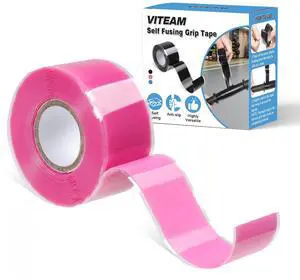 Grip Tape Silicone Rubber Grip Tape Fusion Water-Resistan Tape for HandlePull Up Bar, Barbells, Dumbbells, Lacrosse, Sport Equipments and Tools Pink Grip Tape Silicone Rubber Grip Tape Fusion Water-Resistan Tape for HandlePull Up Bar, Barbells, Dumbbells, Lacrosse, Sport Equipments and Tools Pink