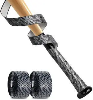 Bat Grip Tape for Baseball Softball, 1.1mm 40.16'' Pro Feel Full Adhesive Back Baseball Bat Grip, Black-Gray Wrap (2 Packs) Bat Grip Tape for Baseball Softball, 1.1mm 40.16'' Pro Feel Full Adhesive Back Baseball Bat Grip, Black-Gray Wrap (2 Packs)