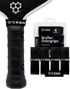 Drytec Overgrips - Pickleball Paddle Grip Tape - Absorbs Shock & Moisture - 4-Pack, Black Drytec Overgrips - Pickleball Paddle Grip Tape - Absorbs Shock & Moisture - 4-Pack, Black