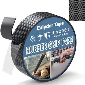 1 Inch x 26 FT Rubber Grip Tape, Black Ultra-Thin Strong Adhesive Anti-Slip for Handles, Home Use, Waterproof Wear-Resistant Heat Resistant Grip Tape, Comfortable in Hands 1 Inch x 26 FT Rubber Grip Tape, Black Ultra-Thin Strong Adhesive Anti-Slip for Handles, Home Use, Waterproof Wear-Resistant Heat Resistant Grip Tape, Comfortable in Hands