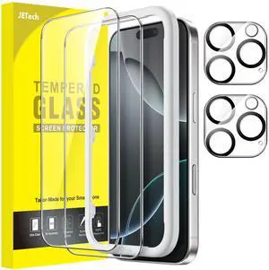 Screen Protector for iPhone 16 Pro 6.3-Inch with Camera Lens Protector, Easy Installation Tool, Tempered Glass Film, HD Clear, 2-Pack Each Screen Protector for iPhone 16 Pro 6.3-Inch with Camera Lens Protector, Easy Installation Tool, Tempered Glass Film, HD Clear, 2-Pack Each