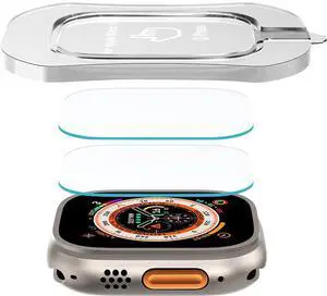 Pack Tempered Glass Screen Protector with Auto-alignment Installation Frame Compatible with Apple Watch Ultra 3/Ultra 2 /Ultra Screen Protector 49mm, Waterproof HD Film for iWatch Ultra Clear Pack Tempered Glass Screen Protector with Auto-alignment Installation Frame Compatible with Apple Watch Ultra 3/Ultra 2 /Ultra Screen Protector 49mm, Waterproof HD Film for iWatch Ultra Clear