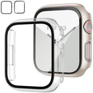 2 Pack Case with Tempered Glass Screen Protector for Apple Watch Series 6/5/4/SE 40mmSlim Guard Bumper Full Coverage Hard PC Protective Cover HD Ultra-Thin Cover for iWatch 40mm,Starlight+Clear 2 Pack Case with Tempered Glass Screen Protector for Apple Watch Series 6/5/4/SE 40mmSlim Guard Bumper Full Coverage Hard PC Protective Cover HD Ultra-Thin Cover for iWatch 40mm,Starlight+Clear