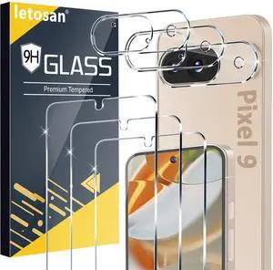 Pack for Google Pixel 9 Screen Protector Tempered Glass + 3 Pack Camera Lens Protector, Military Grade Shatterproof, 9H Hardness, Fingerprint Unlock,Case Friendly 6.3 Inch Pack for Google Pixel 9 Screen Protector Tempered Glass + 3 Pack Camera Lens Protector, Military Grade Shatterproof, 9H Hardness, Fingerprint Unlock,Case Friendly 6.3 Inch