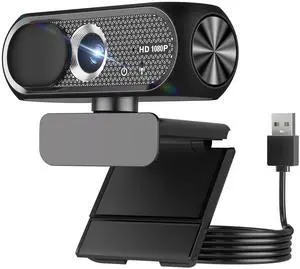 1080P HD Webcam with Microphone, Privacy Cover, Wide-Angle Lens, Plug & Play USB Webcam for Laptop, Desktop, PC, Mac, Zoom, Skype, Streaming (Glossy Black) 1080P HD Webcam with Microphone, Privacy Cover, Wide-Angle Lens, Plug & Play USB Webcam for Laptop, Desktop, PC, Mac, Zoom, Skype, Streaming (Glossy Black)