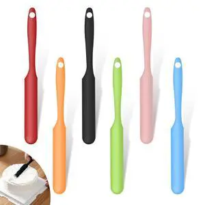 6 Pcs Silicone Jar Spatula, Heat Resistant Small Silicone Spatula for Kitchen Use (Cake Cream Butter) with Long Handle for Cooking, Mixing, Baking & Scraping, Non-Stick, 9.4 Inch 6 Pcs Silicone Jar Spatula, Heat Resistant Small Silicone Spatula for Kitchen Use (Cake Cream Butter) with Long Handle for Cooking, Mixing, Baking & Scraping, Non-Stick, 9.4 Inch