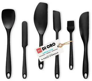 Piece Silicone Spatula Set - Rubber Kitchen Utensils for Baking, Cooking & Mixing 600°F BPA Free Spatulas for Nonstick Cookware - Dishwasher Safe (Black) Piece Silicone Spatula Set - Rubber Kitchen Utensils for Baking, Cooking & Mixing 600°F BPA Free Spatulas for Nonstick Cookware - Dishwasher Safe (Black)