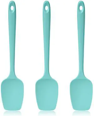 600ºF Heat Resistant Silicone Spoon Spatula Set of 3, Aqua Sky 600ºF Heat Resistant Silicone Spoon Spatula Set of 3, Aqua Sky