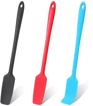 3 Pcs Silicone Jar Spatulas with Long Handle, Jam Spreader Rubber Spatula Heat Resistant Non-Stick Silicone Scraper Small Spatulas for Baking and Cake Icing Kitchen Use, 3 Color 3 Pcs Silicone Jar Spatulas with Long Handle, Jam Spreader Rubber Spatula Heat Resistant Non-Stick Silicone Scraper Small Spatulas for Baking and Cake Icing Kitchen Use, 3 Color