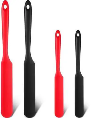 4 Pieces 13 Inch and 9.6 Inch Silicone Jar Spatulas Set Large and Medium Rubber Butter Cake Cream Spatulas Heat Resistant Non-stick Mixing Batter Scraper for Jars, Blender, Cooking Baking (Red, Black) 4 Pieces 13 Inch and 9.6 Inch Silicone Jar Spatulas Set Large and Medium Rubber Butter Cake Cream Spatulas Heat Resistant Non-stick Mixing Batter Scraper for Jars, Blender, Cooking Baking (Red, Black)