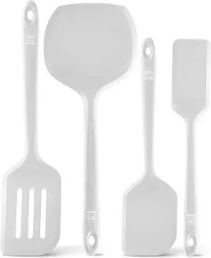 Seamless Series Moda 4-Piece Silicone Turner Spatula Set - 600°F Heat-Resistant Flexible Kitchen Spatulas for Nonstick Cookware - Flippers for Eggs & Pancakes - Utensils for Cooking (Stone) Seamless Series Moda 4-Piece Silicone Turner Spatula Set - 600°F Heat-Resistant Flexible Kitchen Spatulas for Nonstick Cookware - Flippers for Eggs & Pancakes - Utensils for Cooking (Stone)