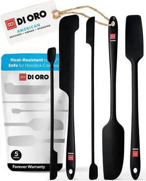 Silicone Jar Spatulas for Scraping - Rubber Spatulas Silicone Heat Resistant - Kitchen Spatulas Nonstick Cookware Safe - Silicone Utensil Set for Blenders, Mixing, Baking, & Makeup (5pc, Black) Silicone Jar Spatulas for Scraping - Rubber Spatulas Silicone Heat Resistant - Kitchen Spatulas Nonstick Cookware Safe - Silicone Utensil Set for Blenders, Mixing, Baking, & Makeup (5pc, Black)